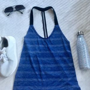 Nike Blue Striped Racerback Top
